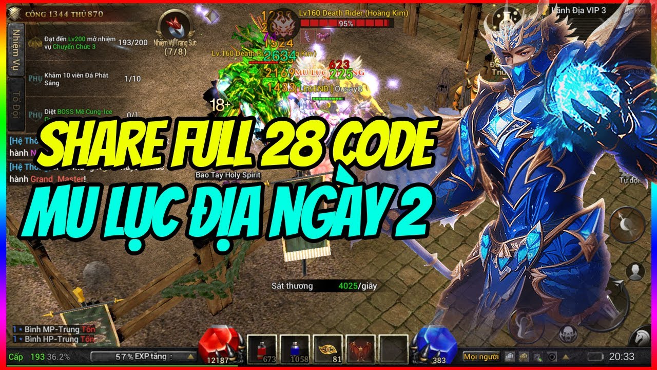 MU Lục Địa VNG Ngày 2: Share Bộ 30 Code Tân Thủ Siêu Ngon - Các Lưu Ý Tân Thủ Về LV Và Chiến Lực