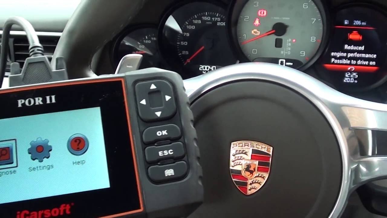iCarsoft POR II  Porsche Check Engine Light Reset   Reduced Engine Performance Limp Mode