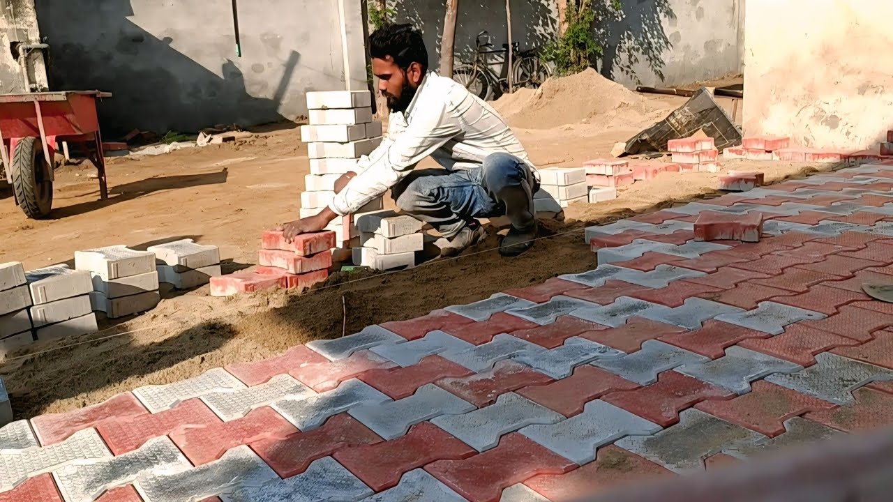Interlock Kaise Lagaen | Interlocking Floor Tiles Punjab | Interlock Tiles Design In Punjab? !!