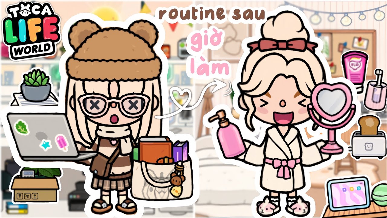 ROUTINE SAU GIỜ LÀM 👩🏼‍💻📒📝 | Bơ Channel | TOCA BOCA