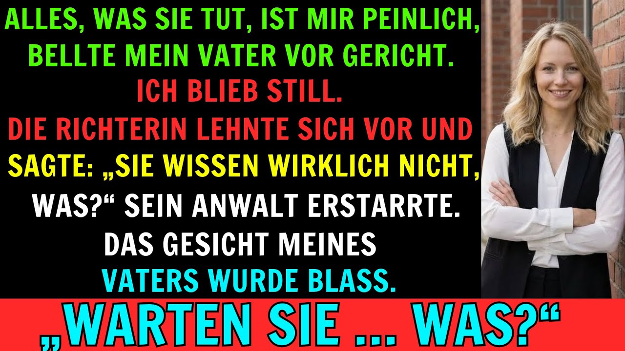 Mein Vater demütigte mich vor Gericht. Sekunden später beugte sich die Richterin vor und …