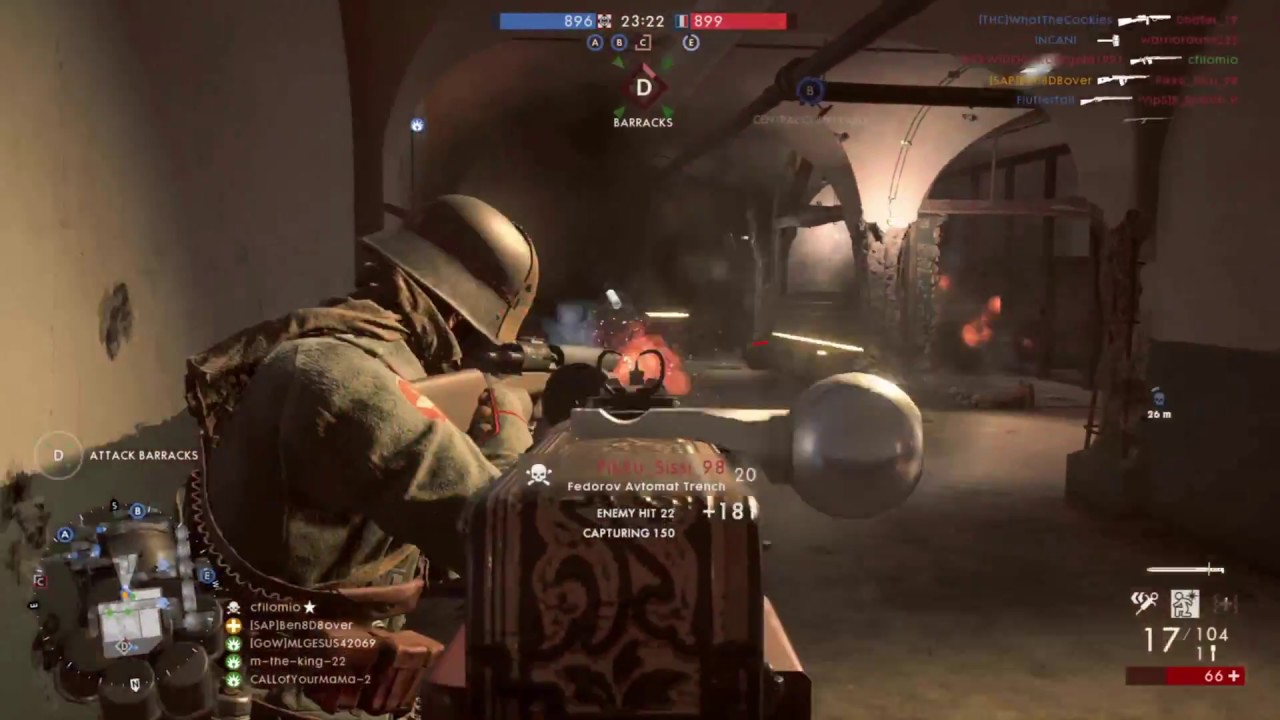 Battlefield 1. Suffocating Pestilance unlock. Get 10 kills in a life Reaper Affliction. PS4 PRO 4K