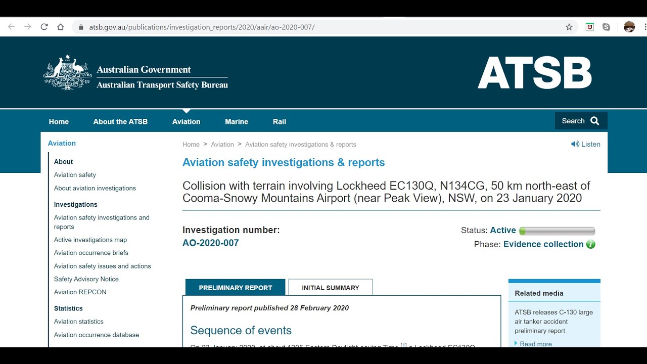 ATSB Preliminary Report Coulson 130 Crash Australia