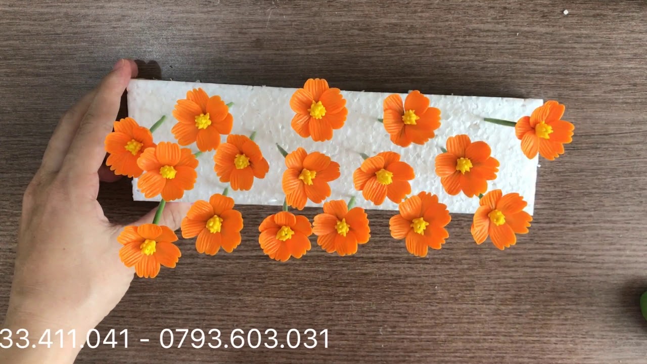 How to make  clay flowers - Cosmos Flowers | Dạy l&agrave;m hoa sao nh&aacute;i | DIY clay flower