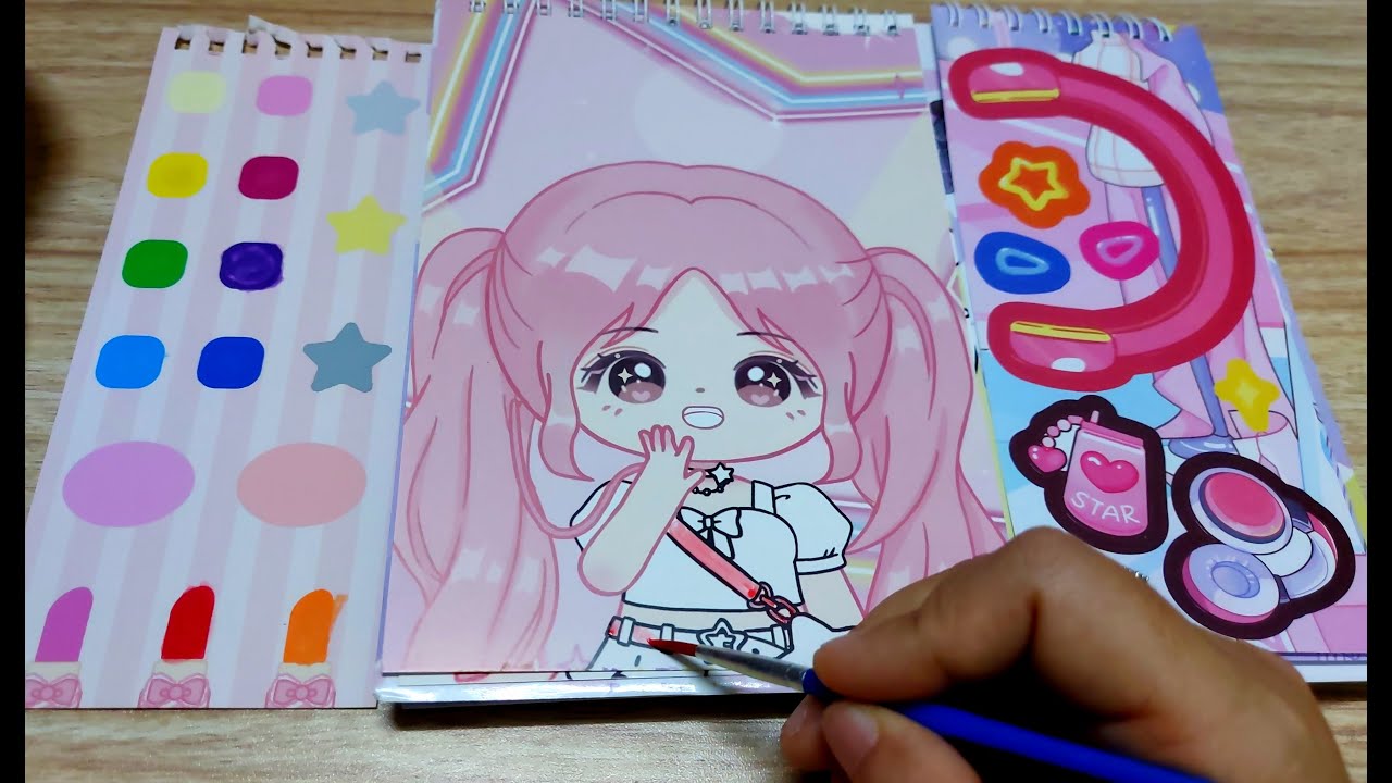 Sticker lò xo:🎨💄👗 Tô màu thiết kế váy áo,giày,cài tóc cho Ca sỹ-DJ-Nhà tạo mẫu_Trang điểm-Làm tóc