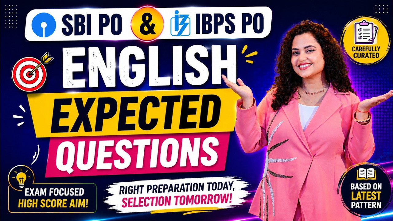 SBI PO & IBPS PO 2026 English | EXPECTED QUESTIONS | BASED ON PYQS | BY RUPAM MA'AM