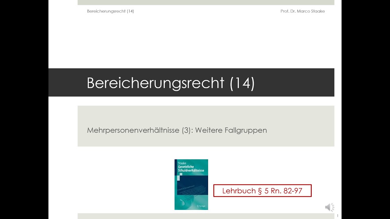Gesetzliche Schuldverhältnisse - Bereicherungsrecht (14)