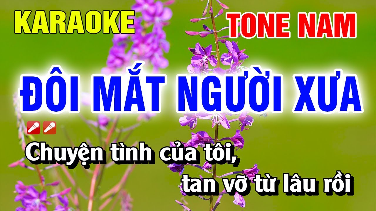 Karaoke Đôi Mắt Người Xưa Tone Nam Nhạc Sống Hay Nhất | Nguyễn Linh