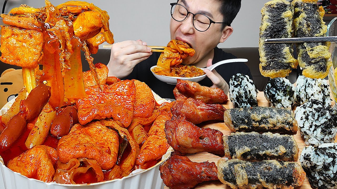 ASMR MUKBANGㅣSpicy Mara Tteokbokki & chicken & rice ballㅣEATING SHOW