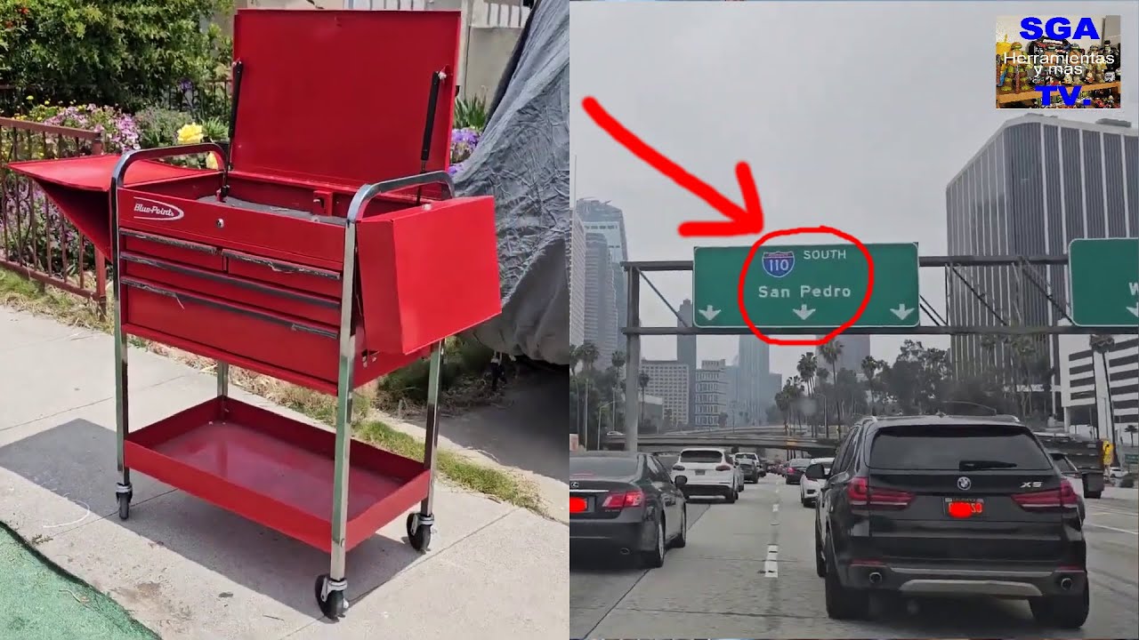 Crusando Los Angeles California; para recojer una caja de Herramientas.