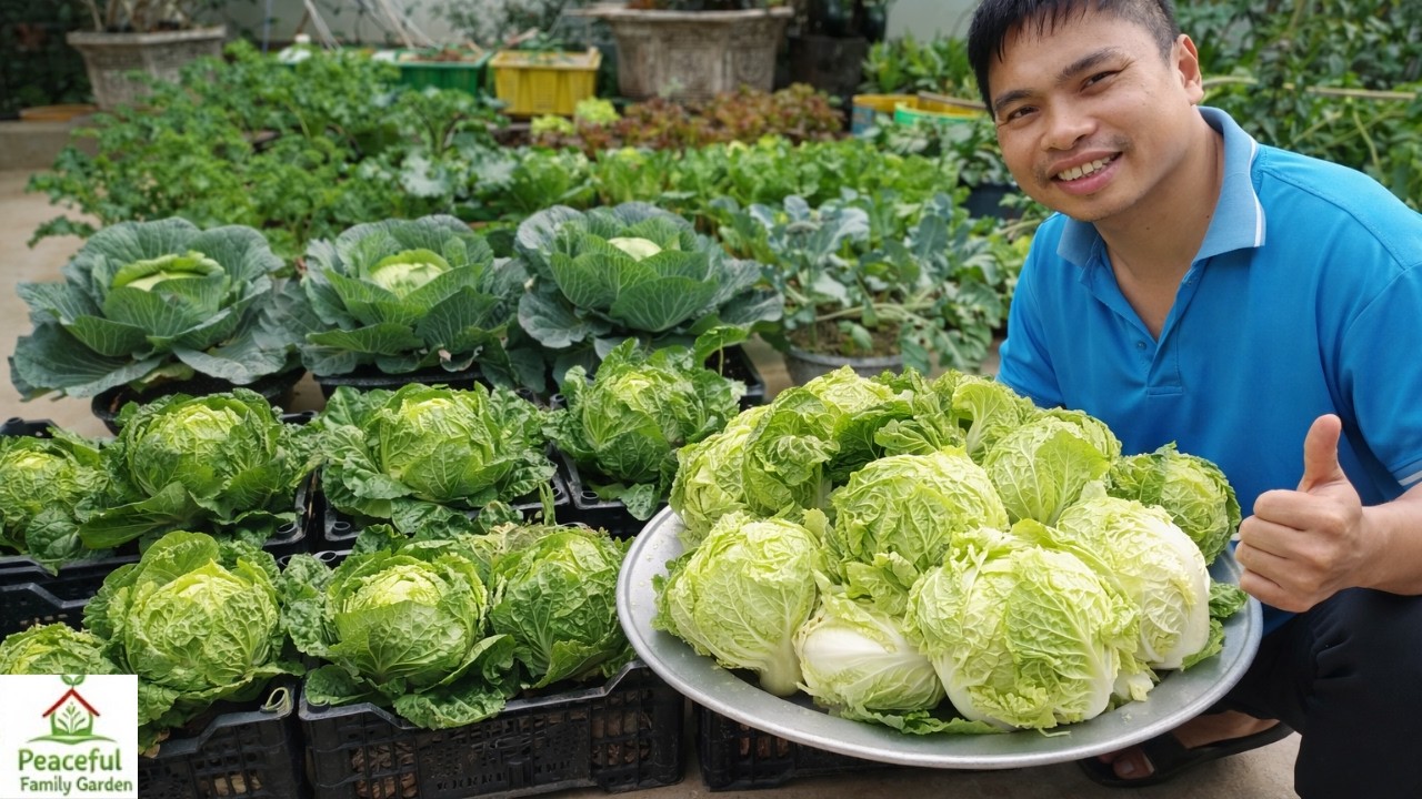 Growing & Harvesting Napa Cabbage in Plastic Crates | 55 Days