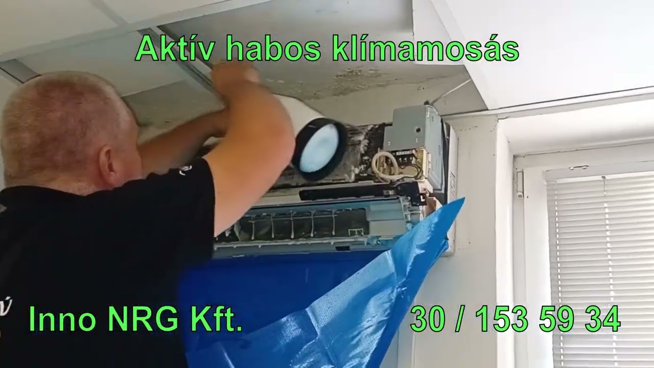Penészes klíma tisztítása aktív habbal – látványos eredmény és friss levegő