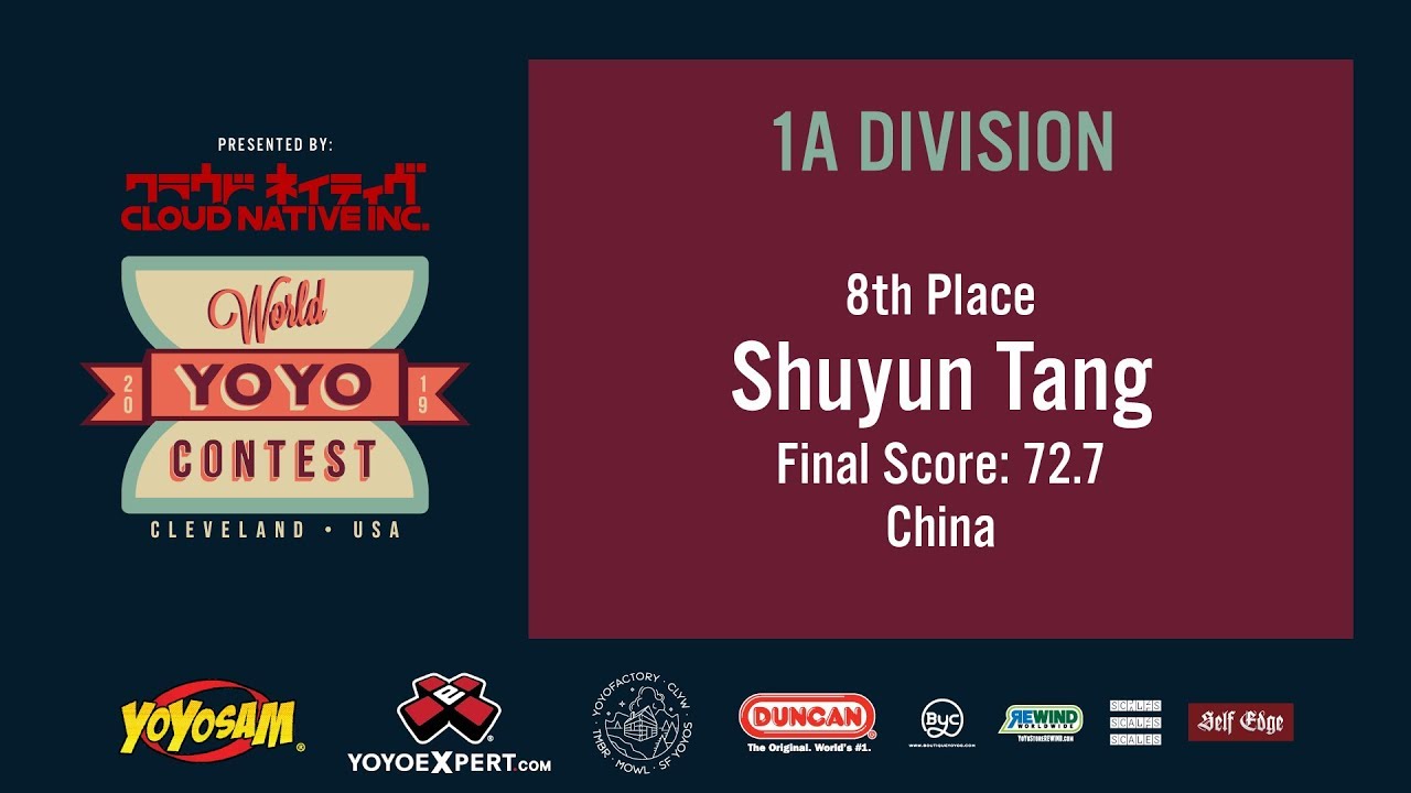 2019World Final 1A 08 Shuyun Tang WORLD YOYO CONTEST 2019 Presented by Cloud Native Inc WYYC2019