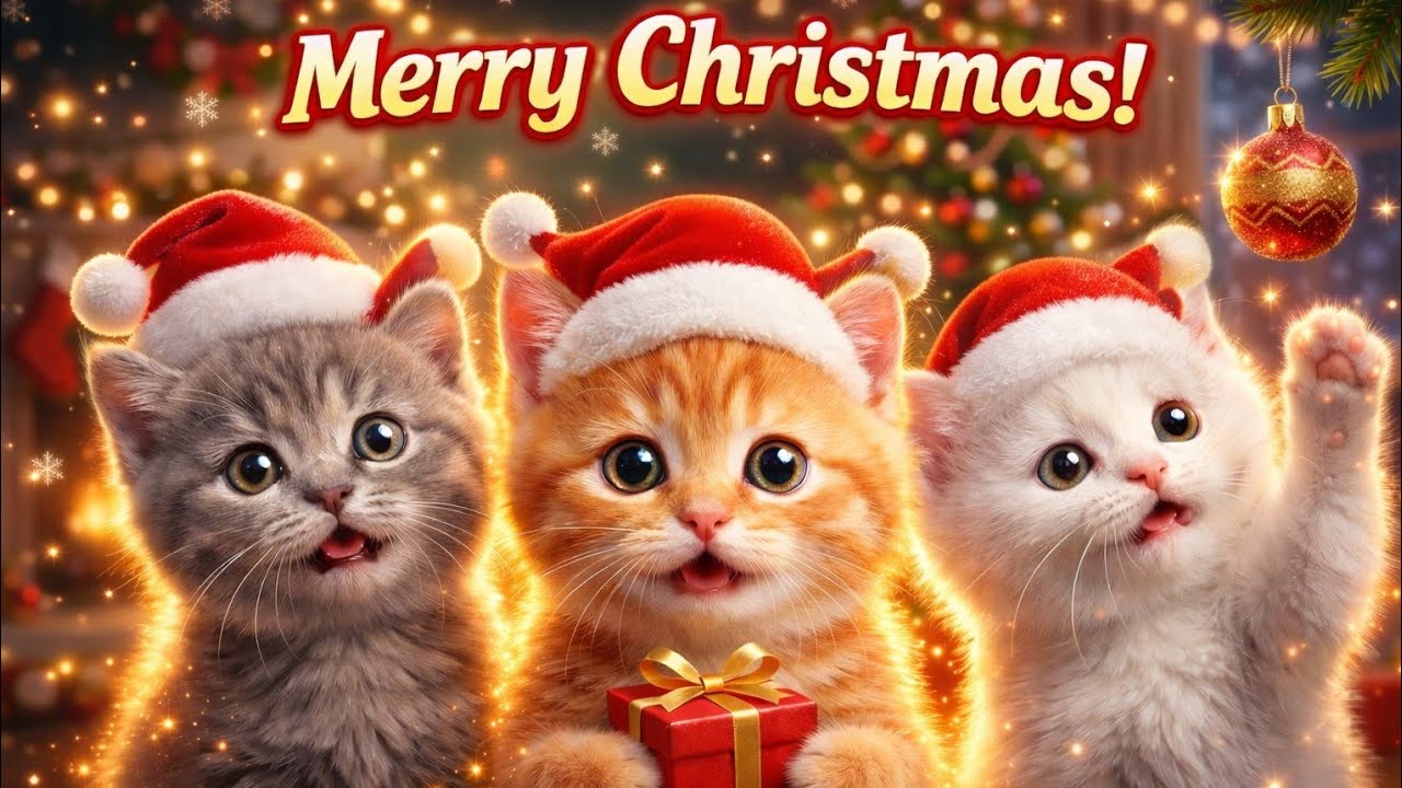 CUTEST Christmas Kittens Festive Music Video 🎄 Cozy Holiday Songs Dancing & Singing Cats for Kids