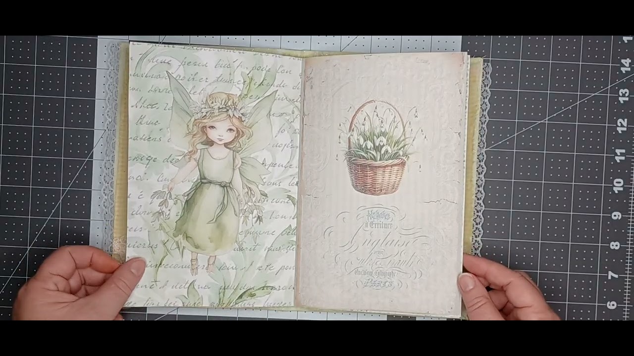 Junk Journal Flip Through : Snowdrop Fairy Junk Journal | Pastel Green/  Glitter  | Single Signature