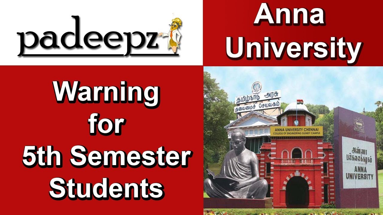 Anna University Important Notice For 5th Semester Students | Padeepz