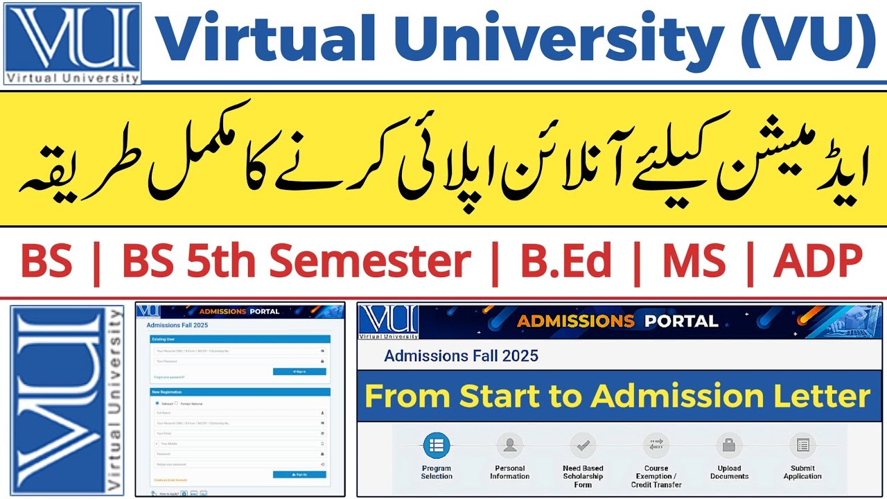 How to Apply Online for Virtual University Admission 2025 | Step by Step Method 