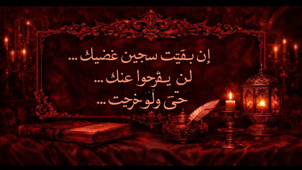 ان بقيت سجين غضبك ... لن يفرجوا عنك ... حتى ولو خرجت ....