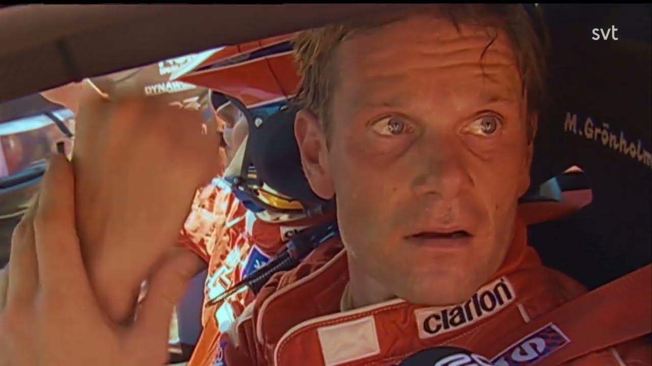 WRC, Marcus Gr&ouml;nholms co-driver Timo gets a pebble up his butt during rally