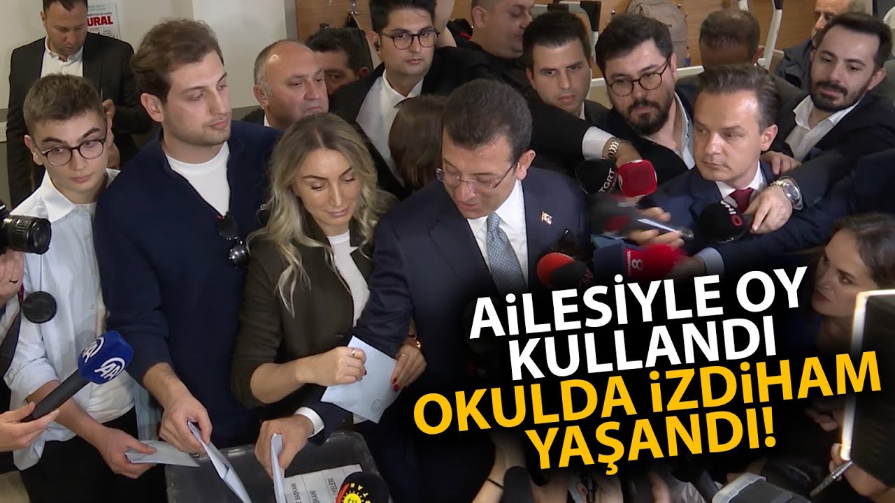 Ekrem İmamoğlu, ailesiyle oy kullandı! Okulunda resmen izdiham yaşandı!