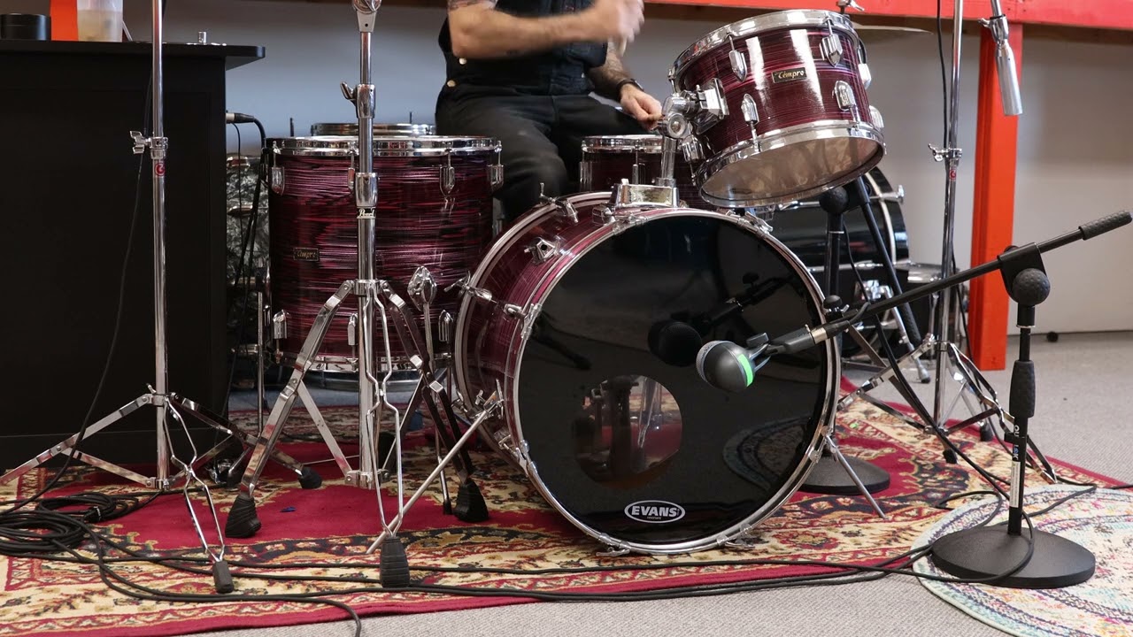 Vintage Tempro Red Strata Drum Set