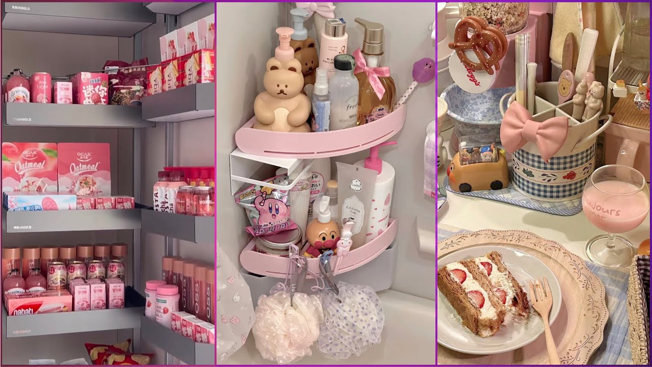 Pink Food Organization🎀 | Random House Stuff Organizing & Restocking | Cabinet Organizing✨