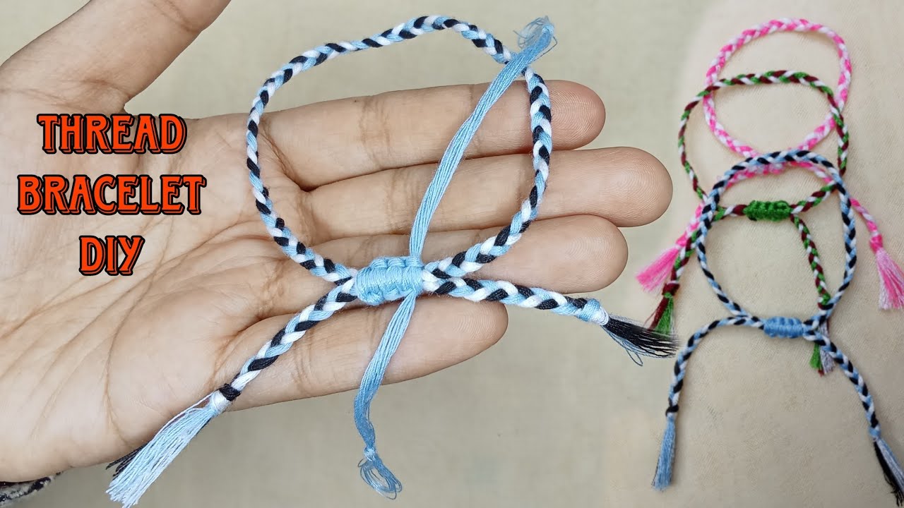 Macrame Tutorial|| DIY Simple Sewing Thread Bracelet With Adjuster| Membuat Gelang dari Benang