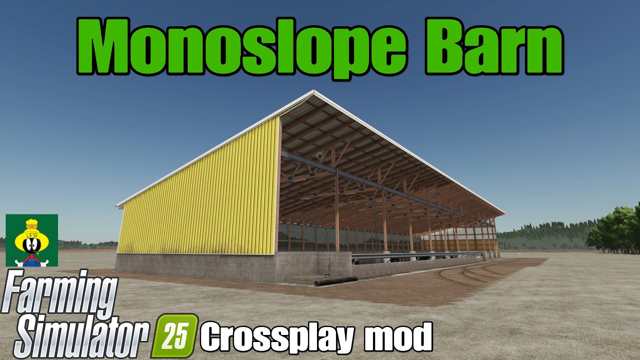 Monoslope Barn / кроссплатформенный мод FS25