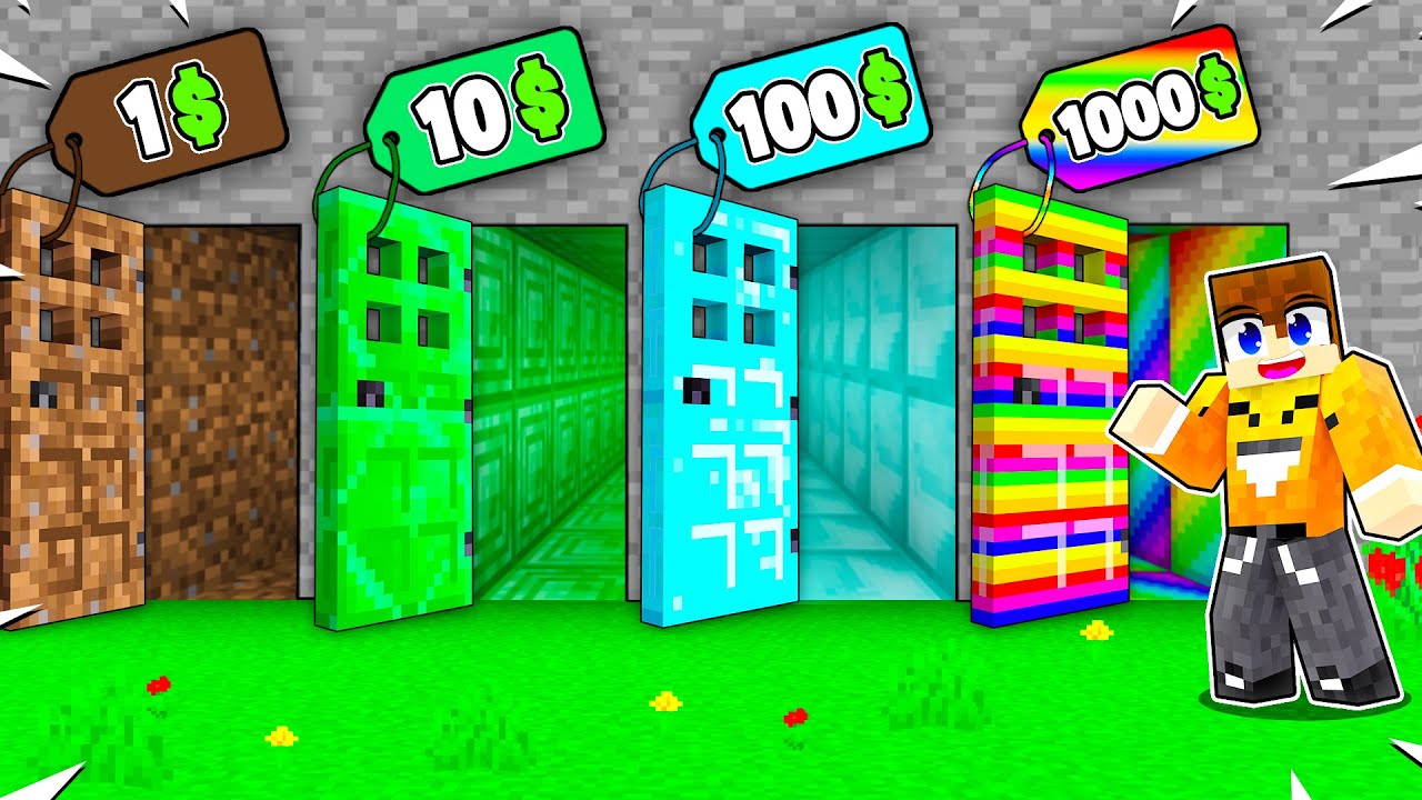 DRZWI ZA 1$ vs DRZWI ZA 1,000,000$ w Minecraft!