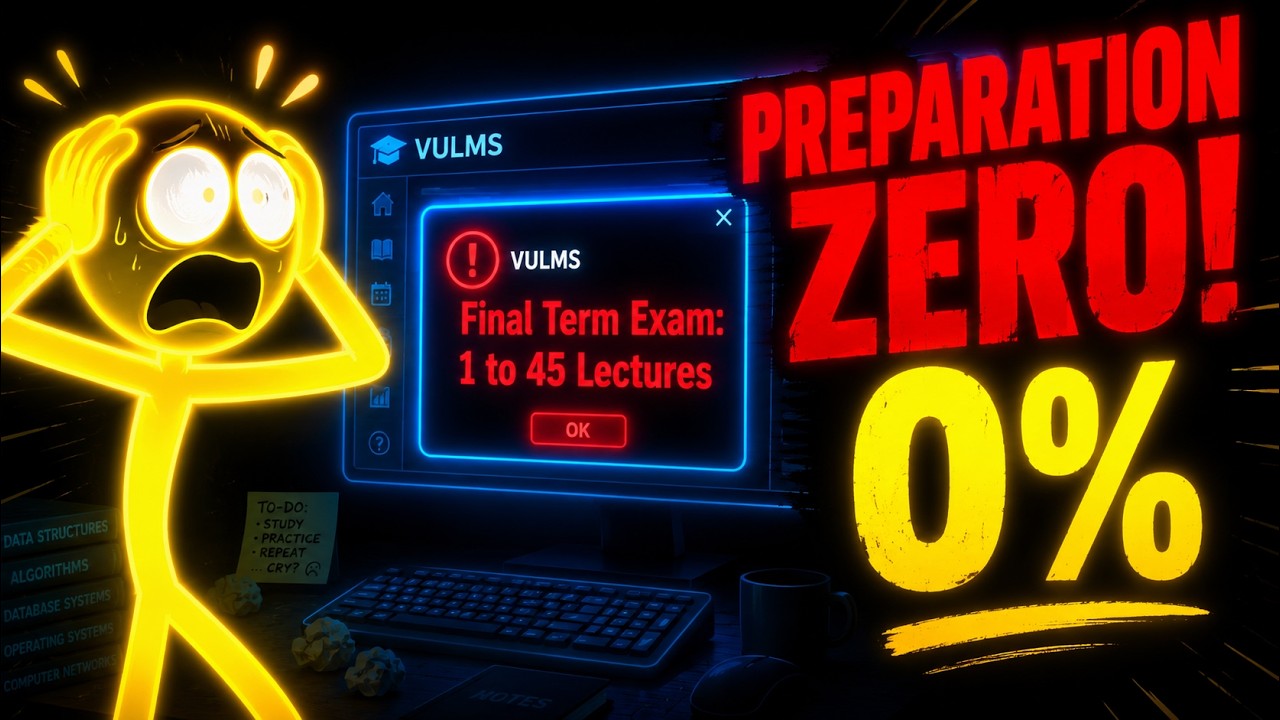 VU Final Term Exam Preparation 2026 | Preparation Zero Status 😭 | VU Student Life Animation