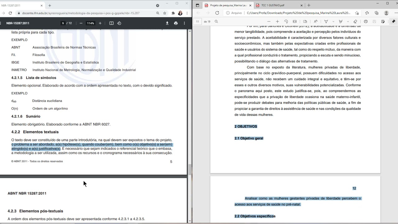 COMO FAZER PROJETO DE PESQUISA PARA TCC - MOSTRANDO MODELOS p1  | Como fazer o TCC do zero