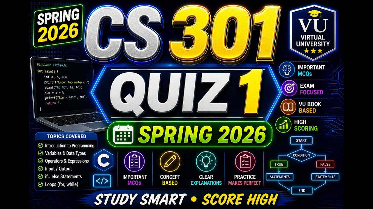 cs 301 quiz 1 solution spring 2026