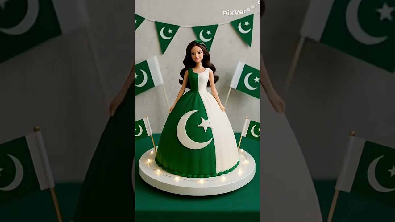 Pakistan Barbie Cake 🎂🇵🇰 14 August 2025 🇵🇰🇵🇰🇵🇰💚💚 #independenceday #pakistan #14august #love