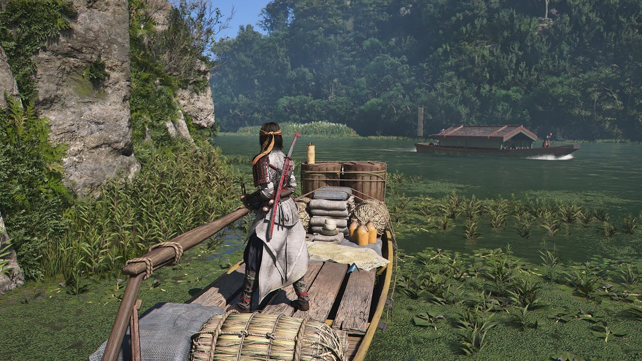 Assassin's Creed Shadows Free Roam Boat Trip Across the Map
