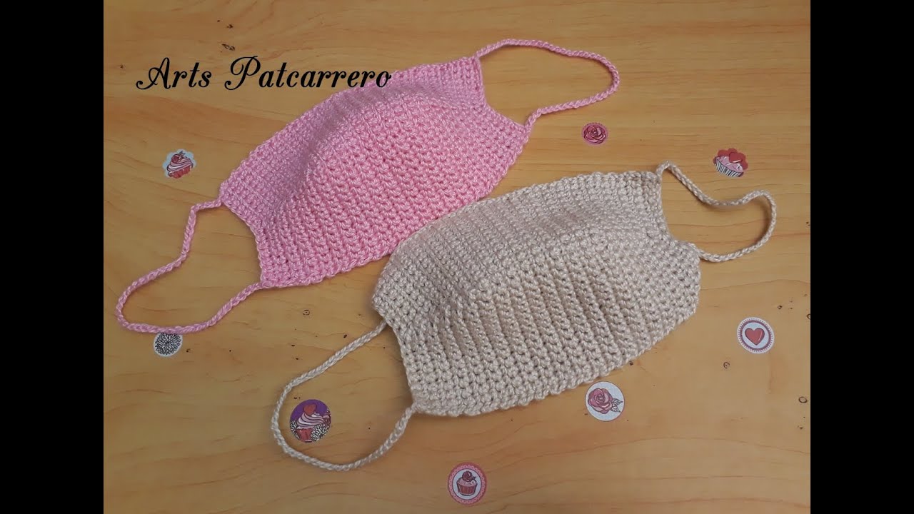 Máscara de crochê - Rápida e fácil de fazer / How to crochet / Face mask quick and easy