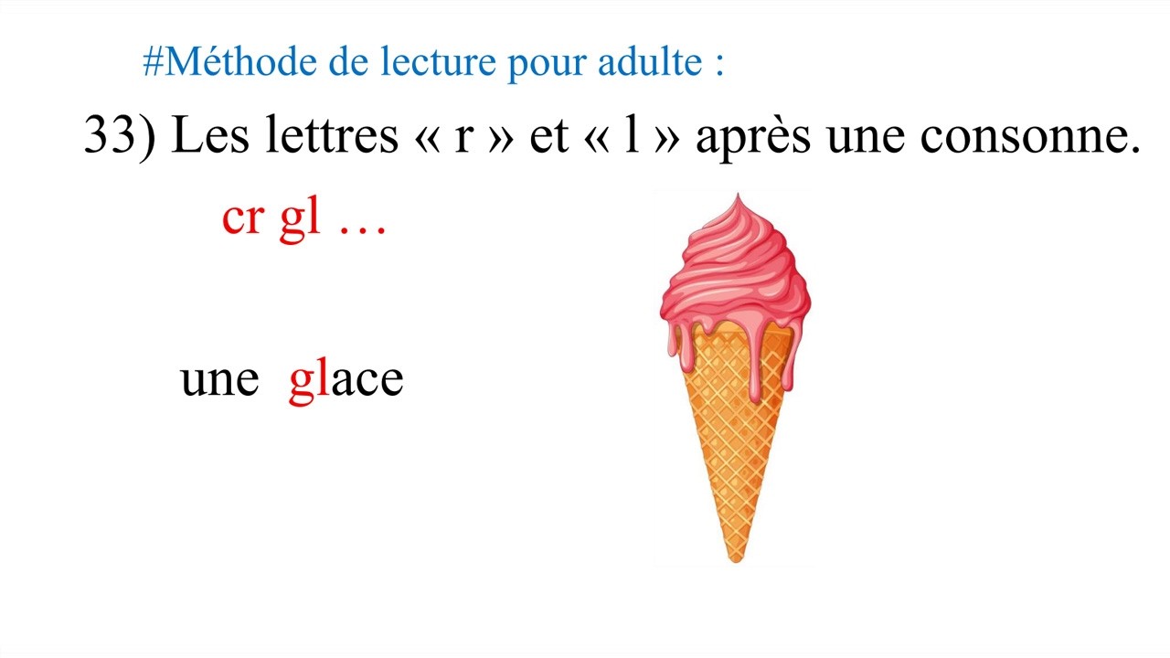 33 r et l après une consonne : Méthode de lecture adulte