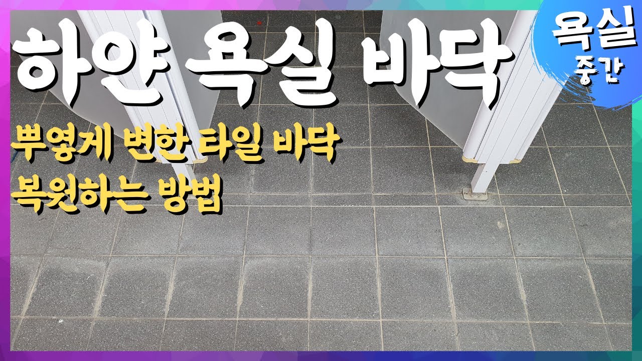 뿌옇게 변한 욕실 화장실 타일 바닥 정말 손쉽게 복원하는 방법
