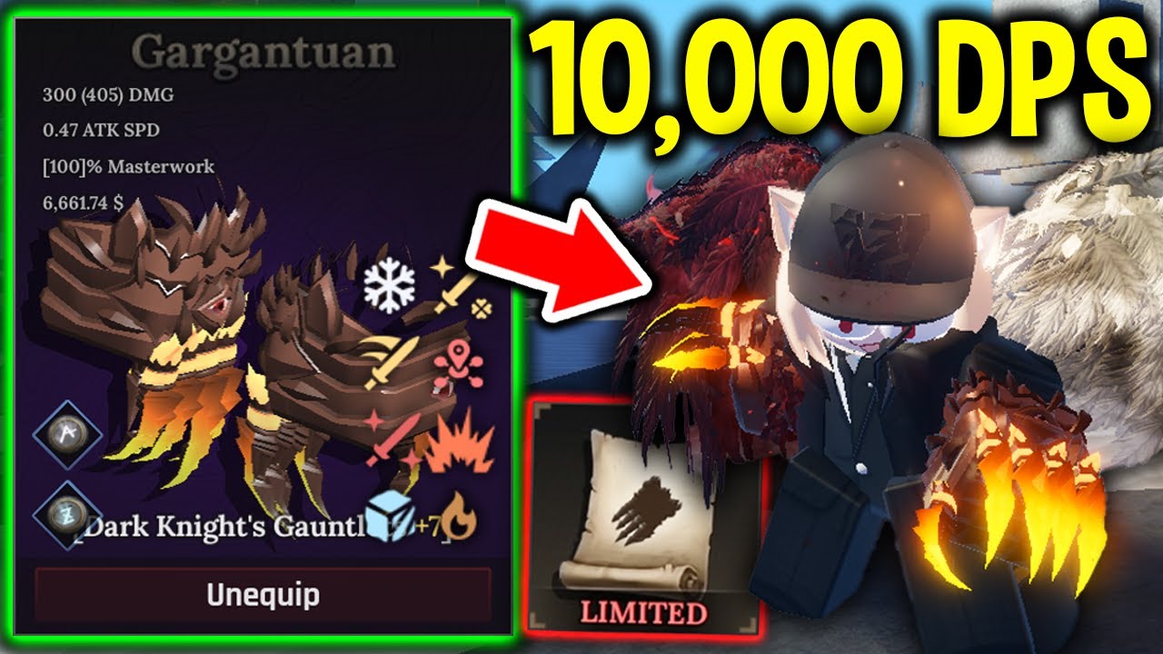 I Got GARGANTUAN DARK KNIGHT GAUNTLETS 10,000 DPS in The Forge Roblox