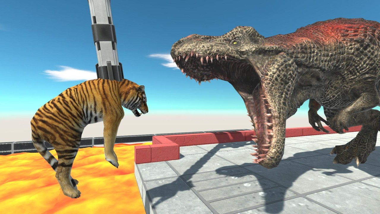 Tiger Hanging Over Lava #2 - Can He Be Saved 🔥| ARBS - Animal Revolt Battle Simulator