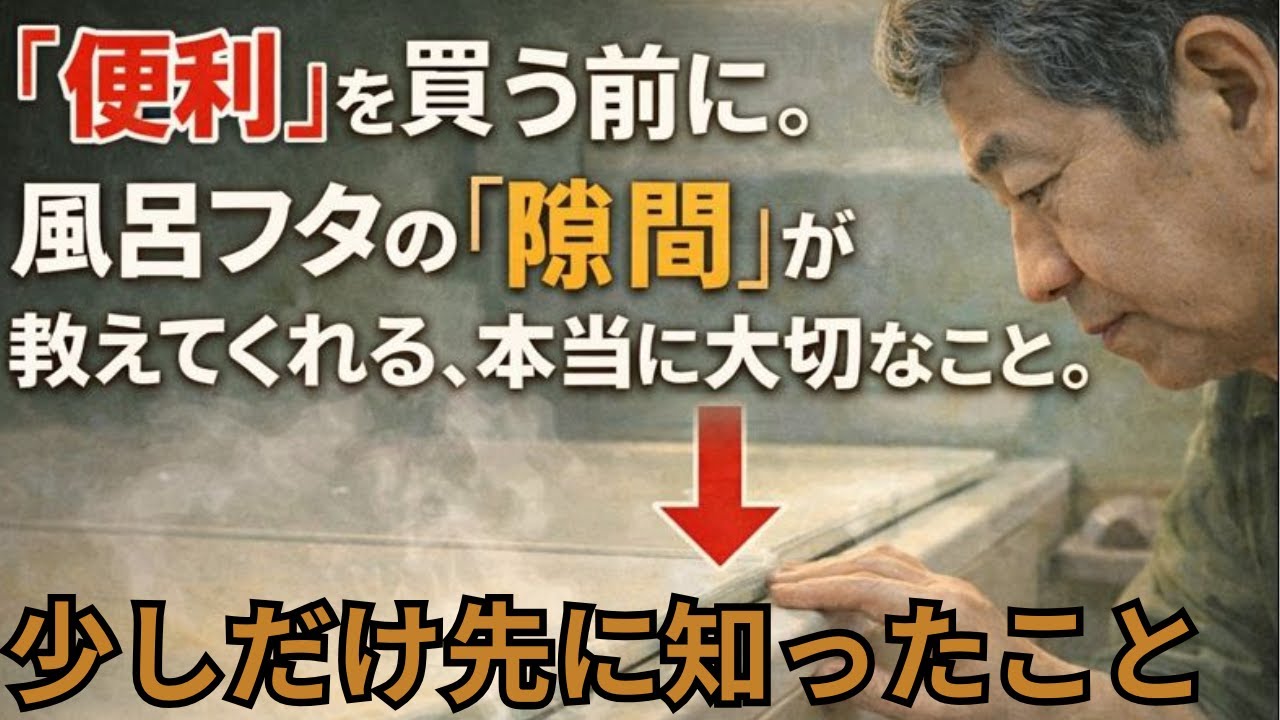 「便利」を買う前に。風呂フタの「隙間」が教えてくれる、本当に大切なこと