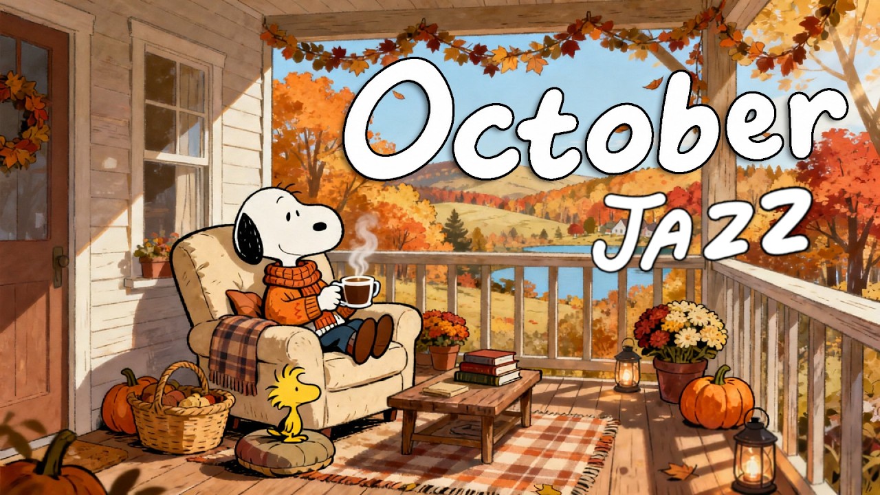 Snoopy&rsquo;s October Autumn Morning 🍂☕ Gentle Jazz for Peaceful Days & Cozy Moments