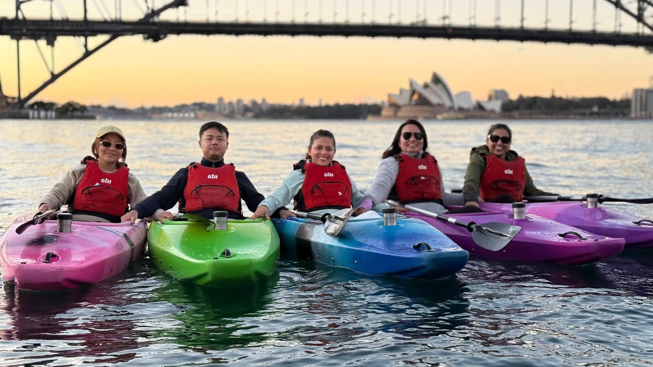 Sunrise kayaking at harbour