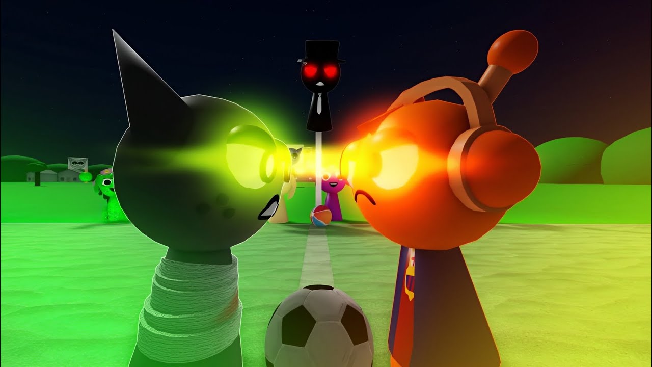 Sprunki Gray vs Oren ball soccer⚽ (part 2)! (Horror of house) Roblox Animation 