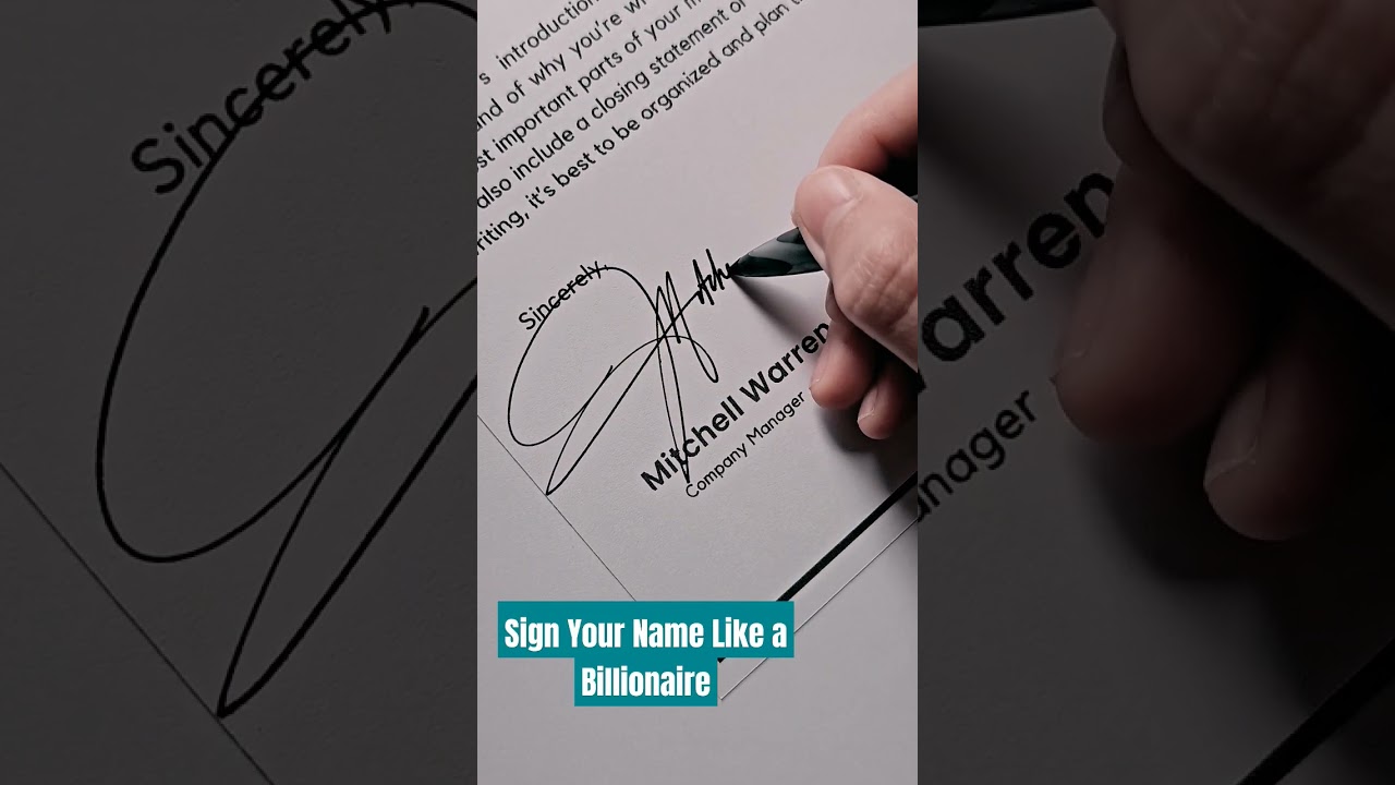 Signature Like A Billionaire | Name: Mitchell Warren #signature #design #mitchell