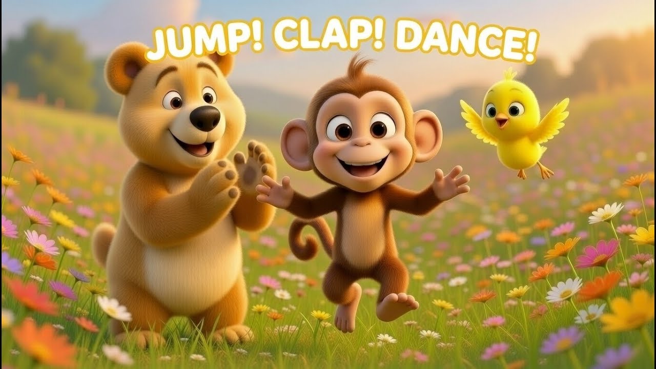 Move With Us! 🐵🐻🐦 | Kids Action Song | Jump, Clap & Dance | Preschool Learning