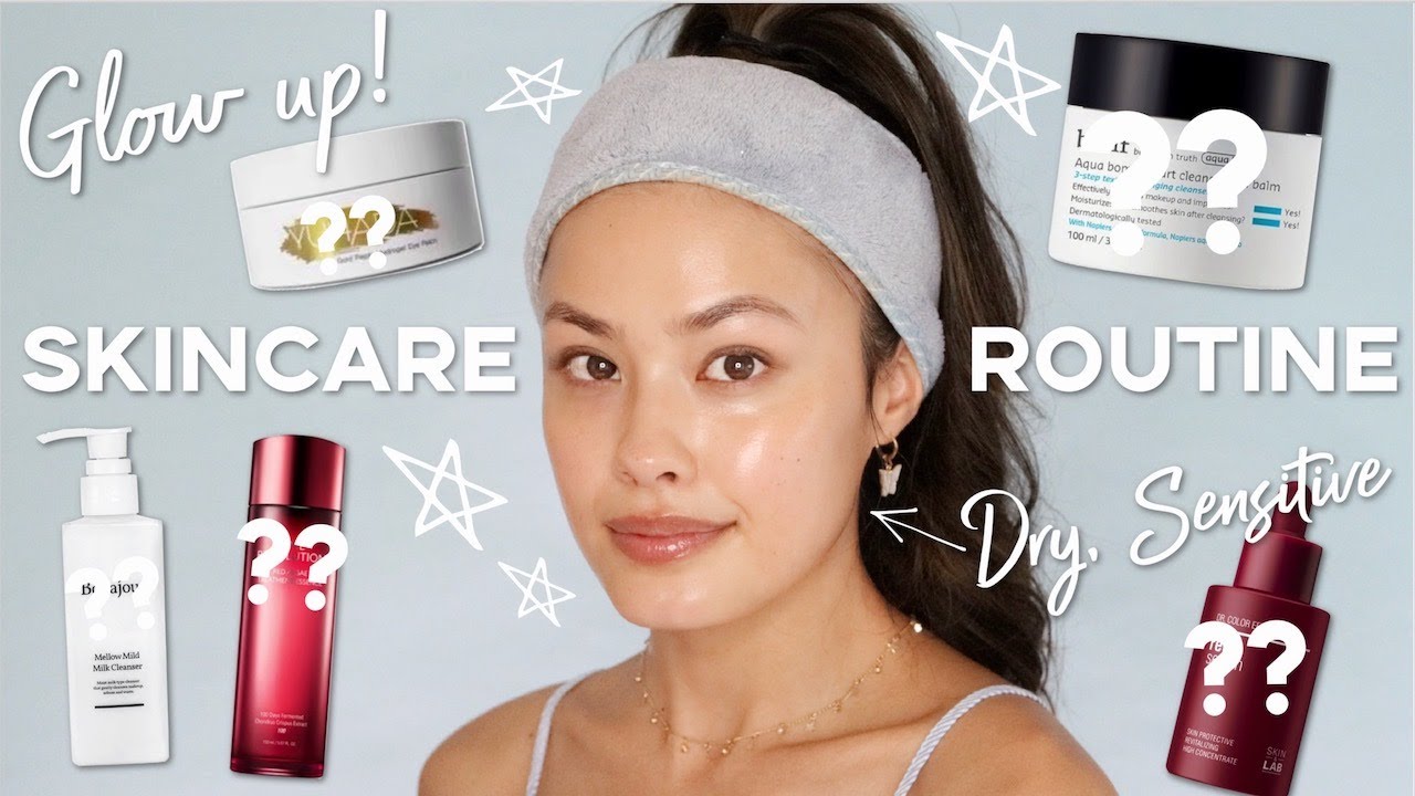 My Nighttime Korean Skincare Routine for Glowy Skin ft. my dry, sensitive skin