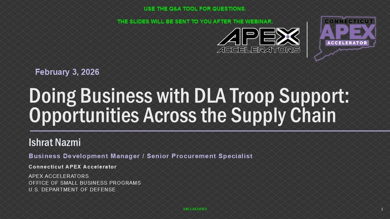 CTAPEX: Doing Business with DLA Troop Support Opportunities Across the Supply Chain