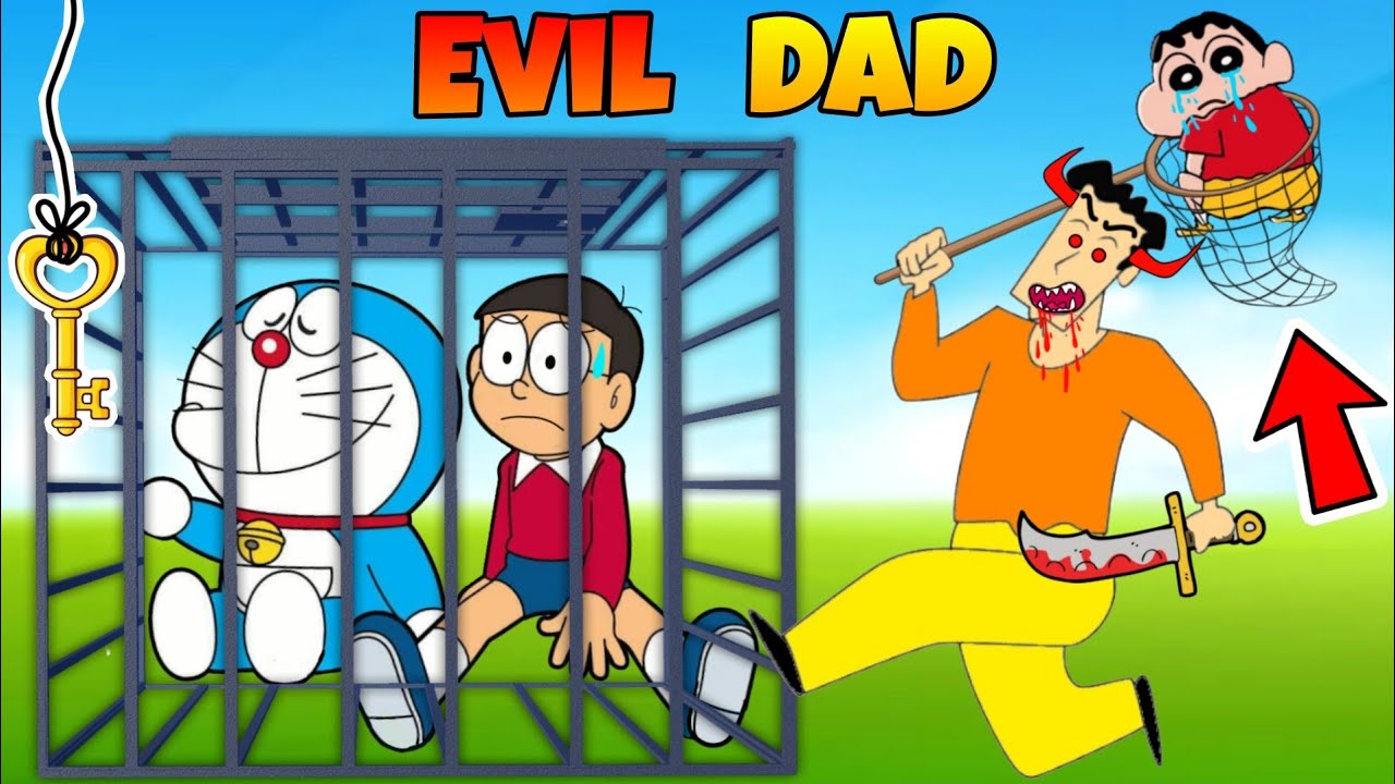 Evil Dad Kill Shinchan And Nobita 😱😱 | Shinchan And Nobita Game | Funny Game