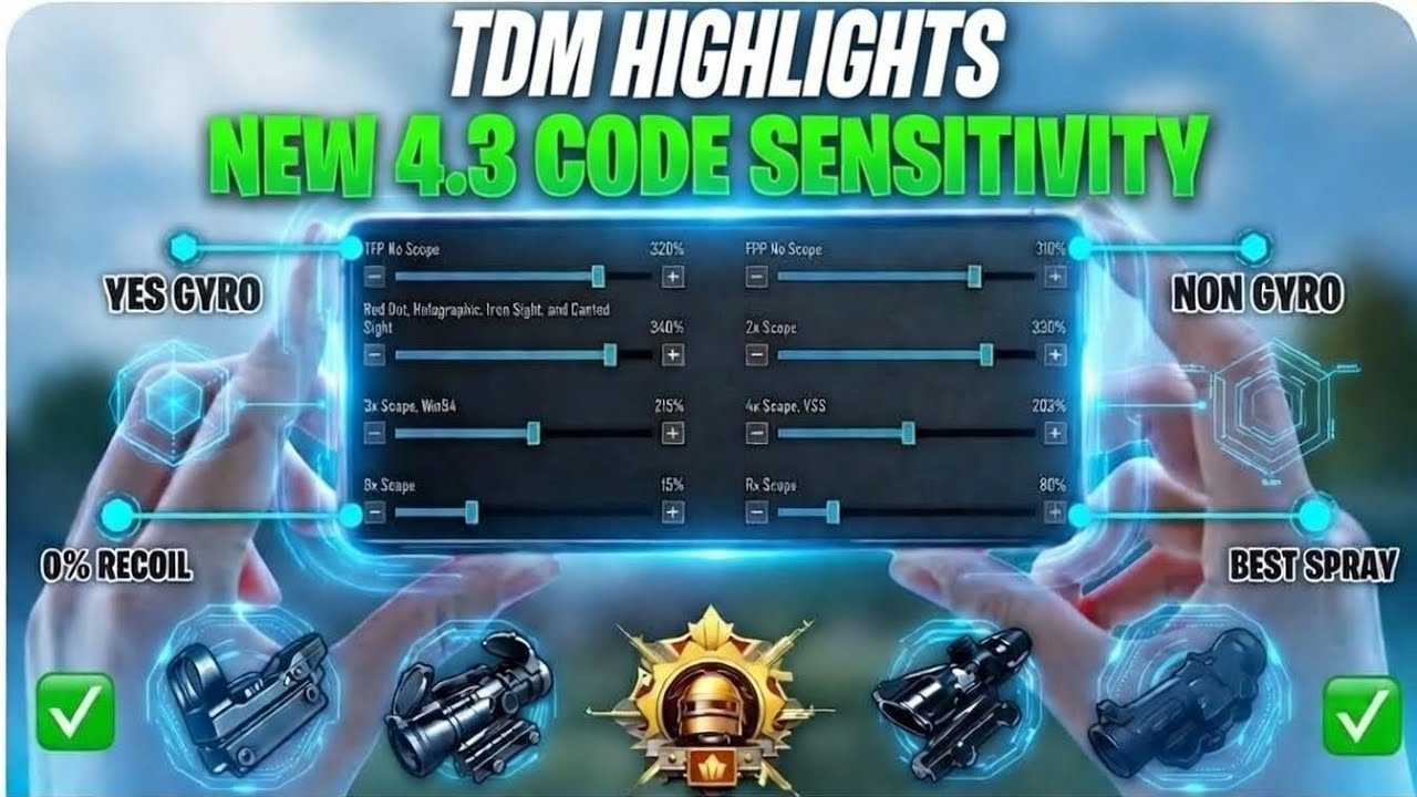 NEW UPDATE 4.3 CODE 🥶PUBG SENSITIVITY SETTINGS 2026 ✅BEST SCOPE SETTINGS💀