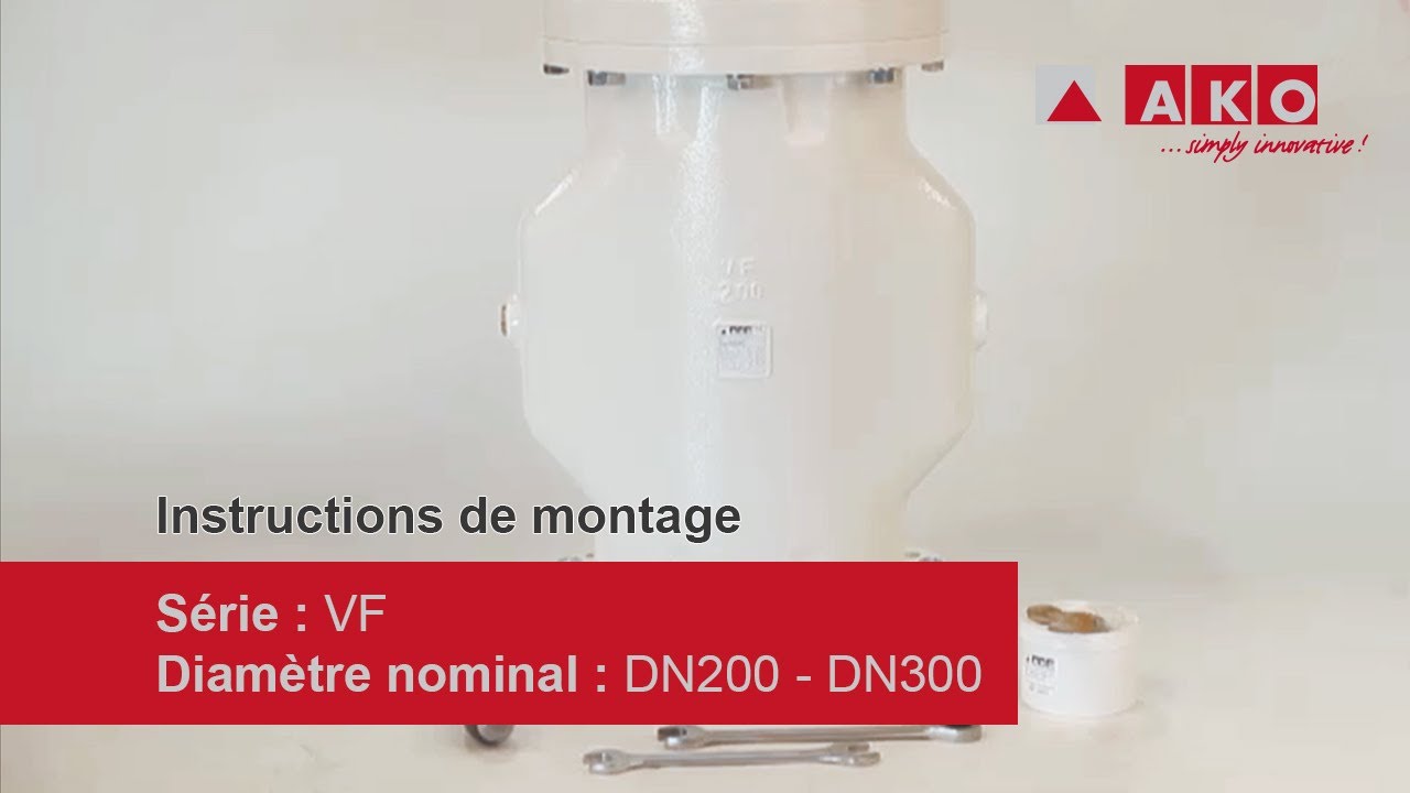 Remplacement du manchon : vanne à manchon (pneumatique), série VF, DN200, DN250, DN300